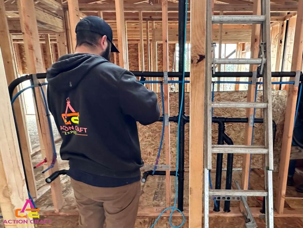 Residential plumbing services in Spokane, WA during new home construction.