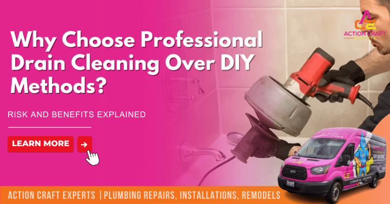 Blog graphic: why choose professional drain cleaning over DIY methods.