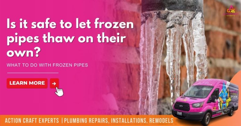 Blog graphic: is it safe to let frozen pipes thaw on their own.