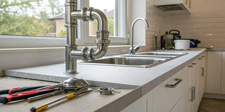 Kitchen sink and plumbing tools, related to moving kitchen plumbing to a new location.