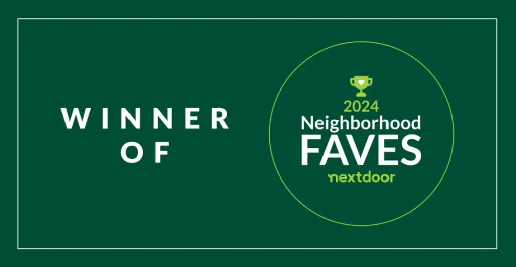 2024 Neighborhood Faves winner badge from Nextdoor awarded to Action Craft Experts.