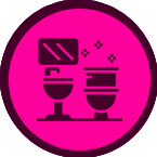 Bathroom plumbing fixture installation service icon.