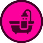 Bathtub installation and repair service icon.