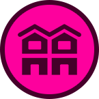 Duplex residential plumbing service icon.