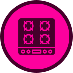 Gas fitting for appliances service icon.