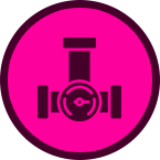 Gas line inspection and testing service icon.