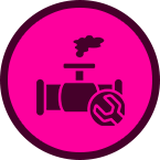 Gas line repair and replacement service icon.