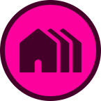 Housing community plumbing service icon.