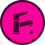 Leaky faucet repair service icon.