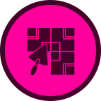 Modern tile work service icon.