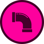 New construction plumbing service icon.