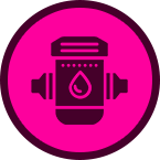 Sediment and water heater tank cleaning service icon.