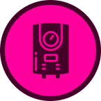Tankless water heater service icon.