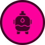 Traditional storage tank water heater service icon.