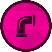 Pipe fitting service icon.